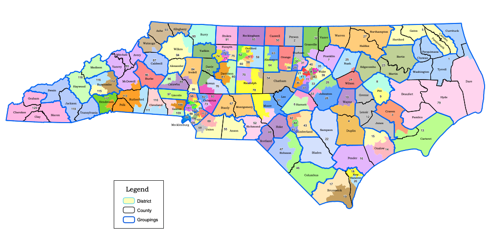 Map of NC House Districts 