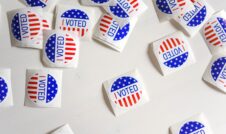 Picture of stickers saying I Voted on white background