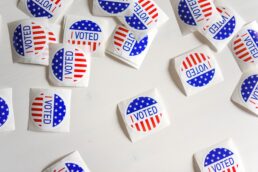 Picture of stickers saying I Voted on white background