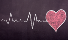 heartbeat graph with heart shape