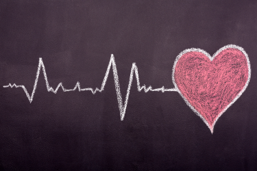 heartbeat graph with heart shape