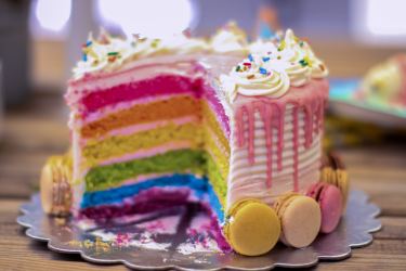 rainbow colored cake