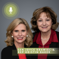 Headshots of Senator Joyce Krawiec and Representative Kristin Baker