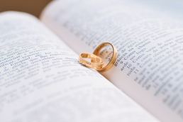 Wedding rings on a bible